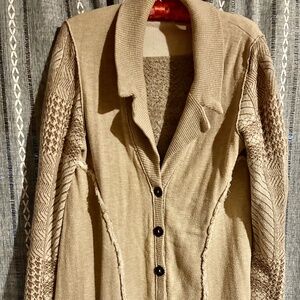 Free People Cardigan Beige Size Large